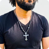 Hematite Necklace Lion Pendant Jah Love Rasta Africa Reggae Rasta 26"