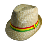 Rasta Striped Fedora Trilby Boho Reggae Music Festival Hat Dancehall Roots Wear