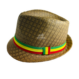 Rasta Striped Fedora Trilby Boho Reggae Music Festival Hat Dancehall Roots Wear
