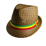 Rasta Striped Fedora Trilby Boho Reggae Music Festival Hat Dancehall Roots Wear
