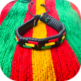 Rasta Checker Leather Wrist Band Bracelet Hippie Hawaii Surfer Reggae Marley