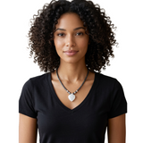 Hematite Choker Necklace Pendant Peace Hematite Fashion Necklace Unisex 18" (Copy)