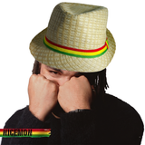 Rasta Striped Fedora Trilby Boho Reggae Music Festival Hat Dancehall Roots Wear