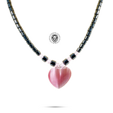Hematite Choker Necklace Pendant Peace Hematite Fashion Necklace Unisex 18" (Copy)