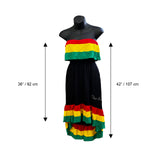 Jamaica Rasta Roots Ladies Empress Short Dress Long Back Reggae 1 Size Fit