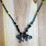 Hematite Necklace Pendent Rastafari Jah Love Rasta Jamaica Reggae Bob Rasta IRE