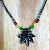 Hematite Necklace Pendent Rastafari Jah Love Rasta Jamaica Reggae Bob Rasta IRE