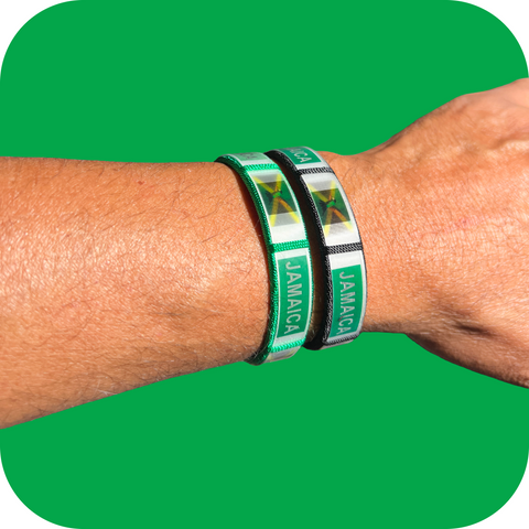 Lot Of 2 Jamaica Flag Bracelet Wristband Braided Caribbean Bracelets One Size