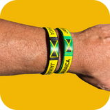 Lot Of 2 Jamaica Flag Bracelet Wristband Braided Caribbean Bracelets One Size