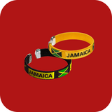 Lot Of 2 Jamaica Flag Bracelet Wristband Braided Caribbean Bracelets One Size