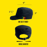 Rastacap Dubwise Army Rasta Cap Cadet Military Style Hat Army Cap Castro 1sz Fit