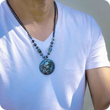 Hematite Necklace Lion Pendant Jah Love Rasta Africa Reggae Rasta 26"