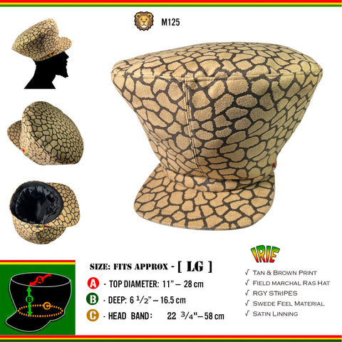Rasta Cap Hat Africa Reggae Rastafari Dubwise Jamaica Negus Marley LG 58 cm