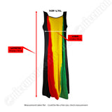 Reggae Rasta Colors Ladies Ethnic Africa Caribbean Jamaica Beach Maxi Long Dress