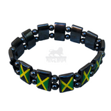 Lion Of Judah Weed Of Wisdom Ganja Hematite Rasta Bracelet Wrist Band Reggae RGY