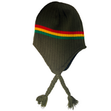 Rasta Chullo Hat Beanie Earflaps Jamaica Reggae Dreadlock Ski Cap Artisan Style