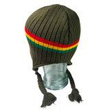 Rasta Chullo Hat Beanie Earflaps Jamaica Reggae Dreadlock Ski Cap Artisan Style