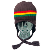 Rasta Chullo Hat Beanie Earflaps Jamaica Reggae Dreadlock Ski Cap Artisan Style