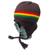 Rasta Chullo Hat Beanie Earflaps Jamaica Reggae Dreadlock Ski Cap Artisan Style