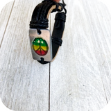 Rasta Peace Sign Boho Bohemian Tribal Ethnic Retro Vintage Surfer Bob Festival