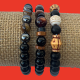 Lot Of 3 Bead Wrist Cuff Wrist Bracelet Hippie Bob Reggae One Love IRIE