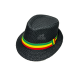 Rasta Striped Fedora Trilby Boho Reggae Music Festival Hat Dancehall Roots Wear