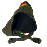 Rasta Chullo Hat Beanie Earflaps Jamaica Reggae Dreadlock Ski Cap Artisan Style