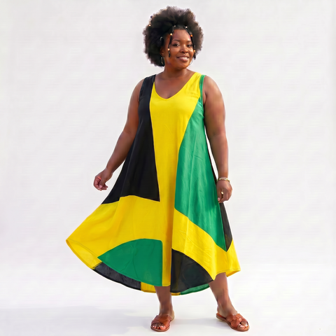 Sleeveless Rasta Sundress - One Size Fits Most Cover-Up & Reggae Festival Dress