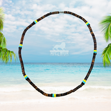 Bahamas Coco Bead Necklace 18" 5mm Natural Coconut Shell Choker Barrel Lock New