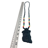 Jesus Christ Yeshua Messiah Wood Necklace Pendant w/Rasta Colors Irie Jesus 38"