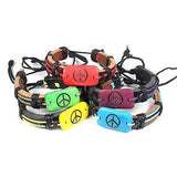 Peace & Love Friendship Wrist Bracelet Hippie Peace Sign Love Flexable 1sz fit