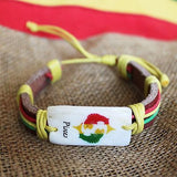 Astrological Zodiac Sign Rasta Fashion Bracelet Leather Cuff Hippie IRIE 1sz fit
