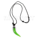 Black Cord Surfer Necklace Tiger Tooth Style Pendant Reggae Rasta Hippie 18"