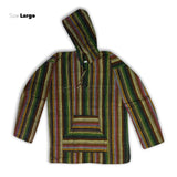 Poncho Jacket Assorted Colors Hoodie Shirt Reggae Hobo Hippie 100% Cotton HOODIE