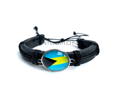 Bahamas Colors Faux Leather Wrist Cuff Wrist Bracelet Grand Nassau BAHAMIAN