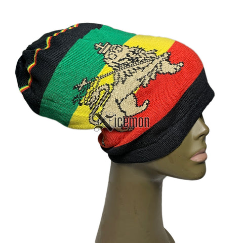 Lion Of Judah Rasta Rastafari Tam Hat Cap Reggae Jamaica Marley Africa Lion XL