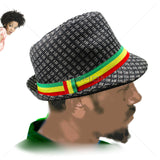 Rasta Fedora Hat Cap Africa Reggae Dancehall Roots Cap Jah Love 100% Straw