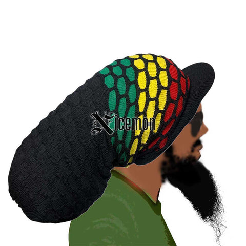 Jumbo Rasta Hat Cap Rastafari Roots Reggae Peak Crown Super Tall Marley XL/XXL