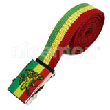 Jamaica Lion Of Judah Africa Afro Ethopia Selassie Canvas Belt 1 SZ Adjustable