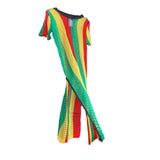 Fishnet Beach Mesh Dress Ladies Empress Rasta Stripes Reggae ONE SIZE FIT