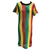 Fishnet Beach Mesh Dress Ladies Empress Rasta Stripes Reggae ONE SIZE FIT