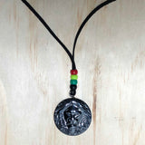 Hematite Lion Pendant Suede Cord Necklace Rasta Marley Reggae Jamaica 34"/86 cm