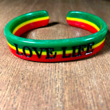 Reggae Bracelet Roots Rasta Rastafari Marley Bangle Cuff Caribbean Jamaica IRIE