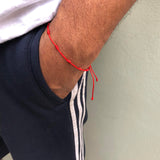 Lot of 2 Knotted Red String Protection Bracelets Adjustable 1mm String