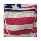 USA American Flag Shoulder Bag Burlap Handbag Sling Boho Hippie Gypsy PURSE