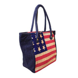 USA American Shopping Bag Handbag Burlap Boho Hippie Gypsy Jute BURLAP