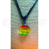 Black Cord One Love Rasta Weed Leaf Necklace Jamaica Reggae Roots Adjust 18"-28"