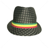 Rasta Fedora Hat Cap Africa Reggae Dancehall Roots Cap Jah Love 100% Straw