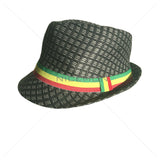 Rasta Fedora Hat Cap Africa Reggae Dancehall Roots Cap Jah Love 100% Straw