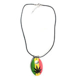 Rasta Ganja Necklace Pendant Jamaica Rastafari Irie Jamaica Reggae Marley 20"